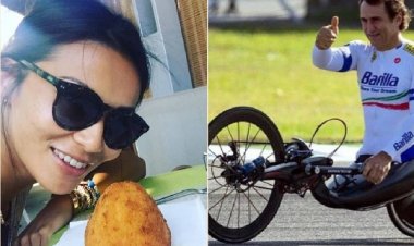 I coniugi Diamanti sui social lodano Zanardi e l'arancina 