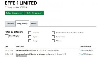 CESSIONE PALERMO: EFFE 1 LTD INSERISCE 40 MLN DI CAPITALE