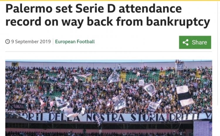 Anche la BBC elogia i tifosi del Palermo