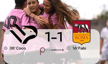 Le ragazze rosanero pareggiano contro la Roma C.F.