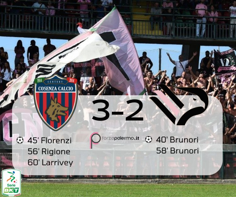 Cosenza Palermo  3-2: Palermo sfortunato ma troppo leggero dietro