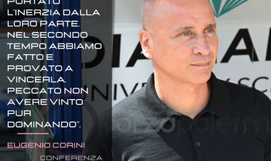 Corini: "Dominato il Sudtirol. Peccato non avere vinto"