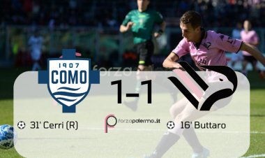 FINALE: Como e Palermo impattano 1-1. La cronaca