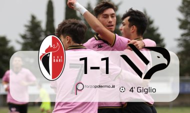 Palermo Primavera, finale d'andata: è un buon pareggio a Bari