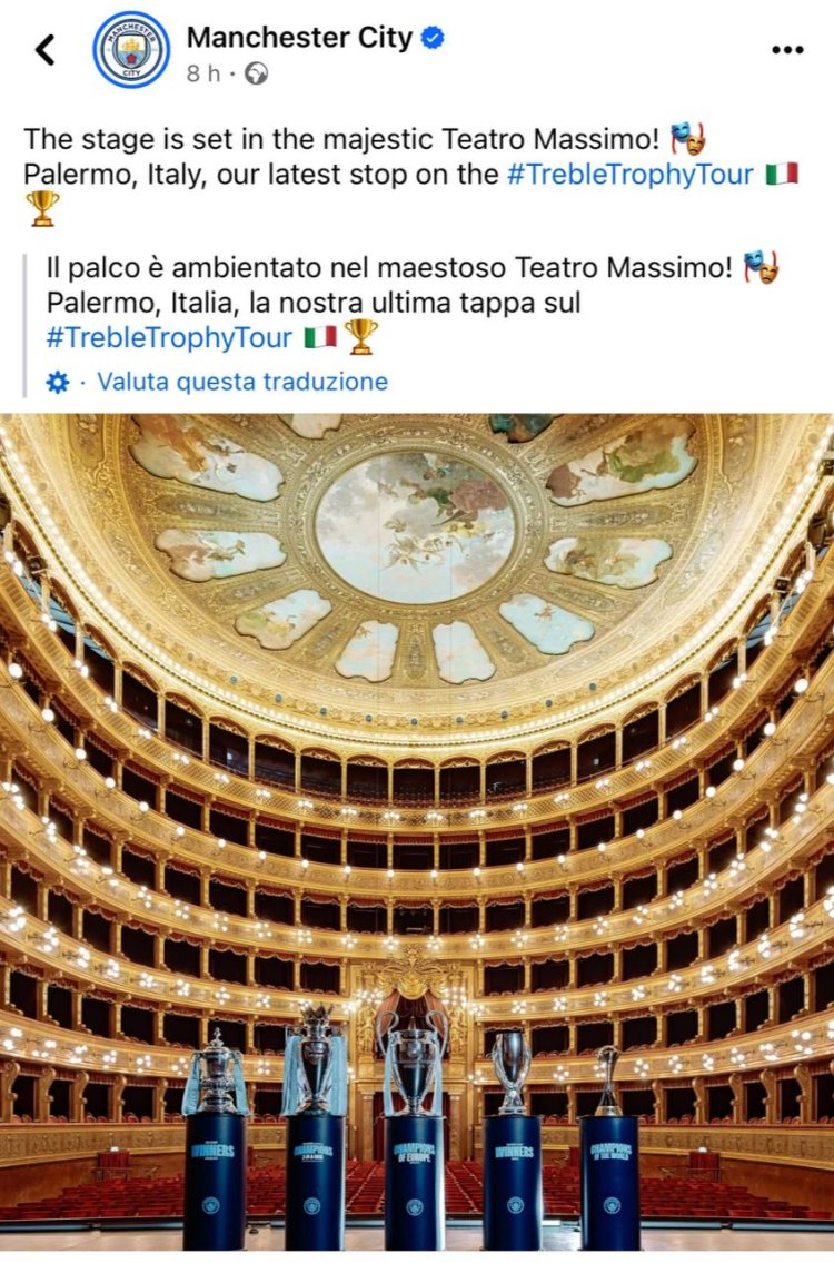 Palermo, grande successo del City Treble Tour