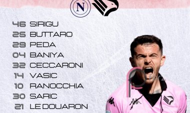 Napoli - Palermo, formazioni ufficiali. Lund attaccante, Peda titolare