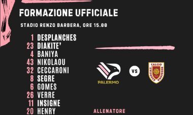 Palermo-Reggiana, le formazioni ufficiali: Ceccaroni e Verre ancora titolari