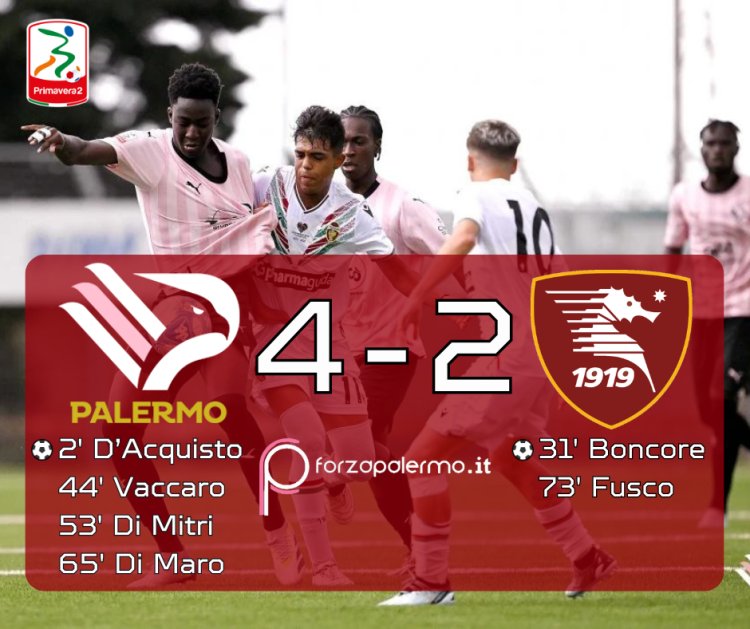 Palermo Primavera, seconda vittoria di fila: 4-2 alla Salernitana