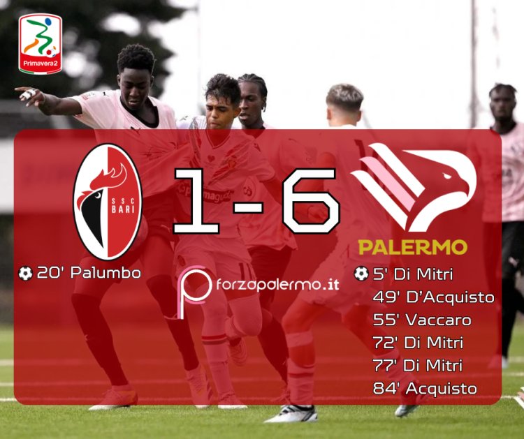 Palermo Primavera, che divertimento! 1-6 al Bari e terzo posto