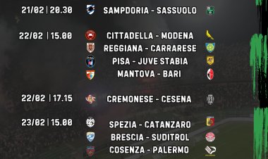 Serie B, la 27a giornata. 0-0 tra Sampdoria e Sassuolo, oggi Pisa - Juve Stabia
