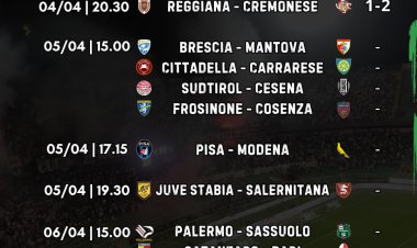 Serie B, il programma della 32esima giornata. Cremonese corsara a Reggio Emilia, oggi Pisa - Modena