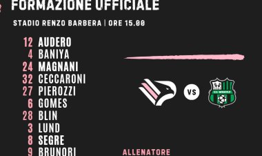 Palermo-Sassuolo, formazioni ufficiali