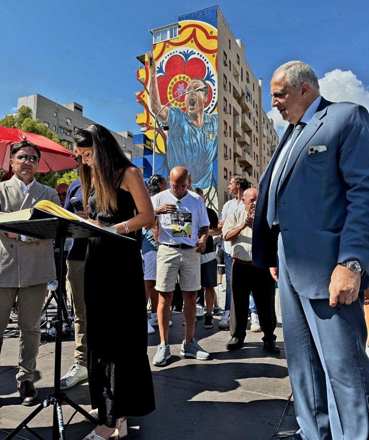 Palermo, un nuovo murale per Totò Schillaci. La foto e i dettagli