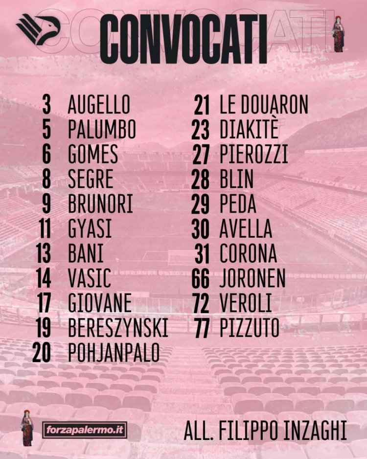 Spezia-Palermo: i convocati