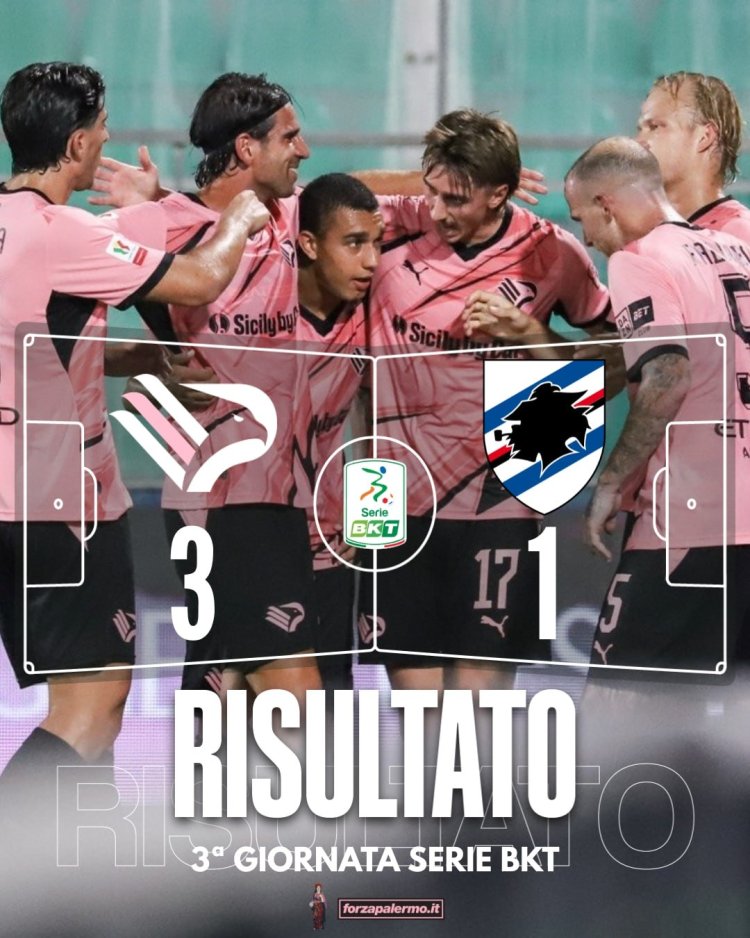 FINALE! Palermo-Sampdoria 3-1: rosanero a punteggio pieno e quinta vittoria consecutiva