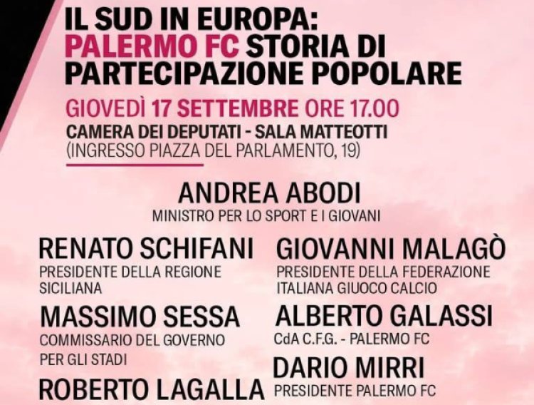 Varchi: "Domani alla Camera iniziativa sul Palermo FC e le prospettive europee della città".